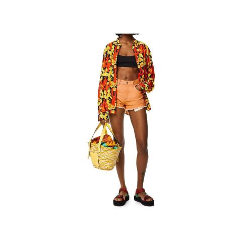  LOEWE罗意威 22年秋冬 女士 长袖衬衫 Cactus print shirt in viscose S616Y05X13-8939