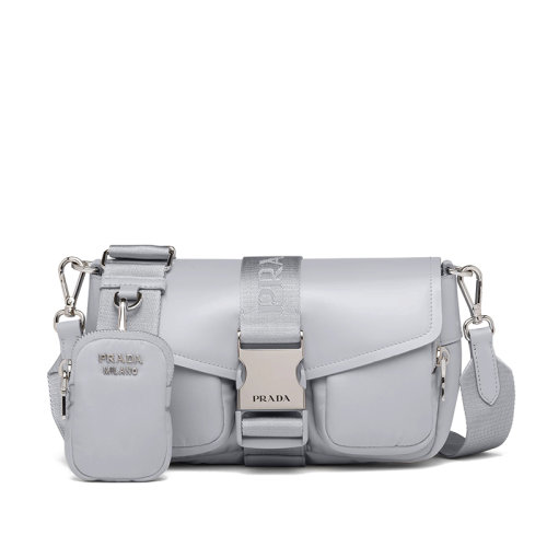 PRADA/普拉达  巴博蓝再生尼龙拼接皮革斜挎单肩包1BD295_789_F0591_V_BFO