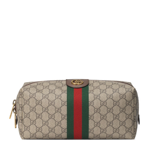 GUCCI/古驰   男士米色人造帆布GG印花Supreme时尚手拿包钱包