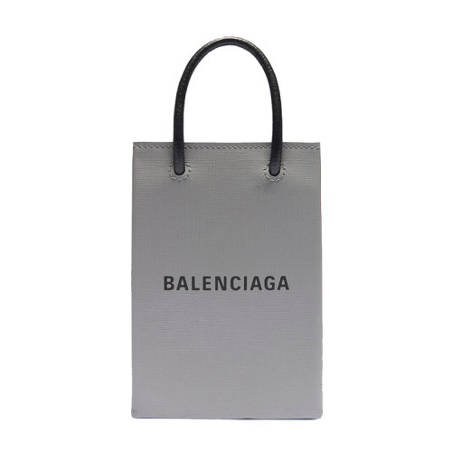 Balenciaga/巴黎世家    灰色纹理小牛皮手机袋购物斜挎手提包5938260AI2N1160
