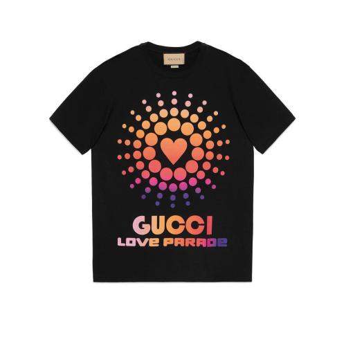  GUCCI古驰 22年秋冬 男士 “Gucci Love Parade”印花棉质T恤 548334 XJEMZ 1082