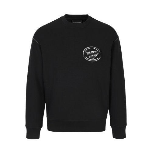 Emporio Armani/安普里奥阿玛尼 男士长袖卫衣黑色潮流百搭休闲上衣10957