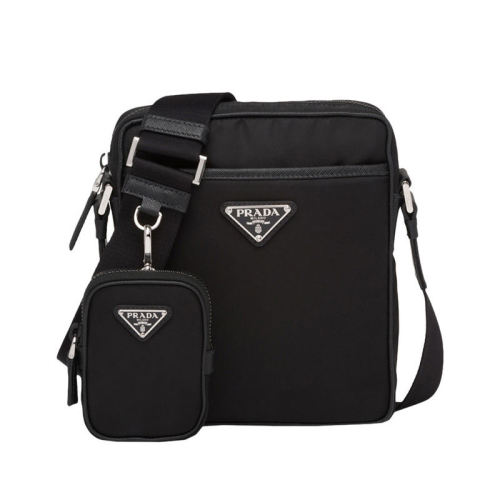 PRADA/普拉达 男士 男包 黑色尼龙时尚斜挎包单肩包 2VH112-064-F0002