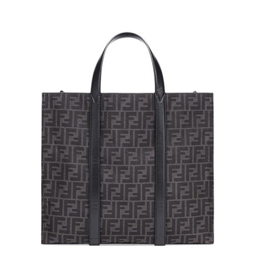 FENDI/芬迪 21新款 男士灰色黑色FF图案提花布料单肩手提托特包7VA390AG0MF0NPN