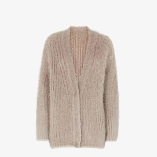  FENDI芬迪 22年秋冬 女士 针织衫 鸽子灰马海毛开衫 FZC957AMDCF1J7B