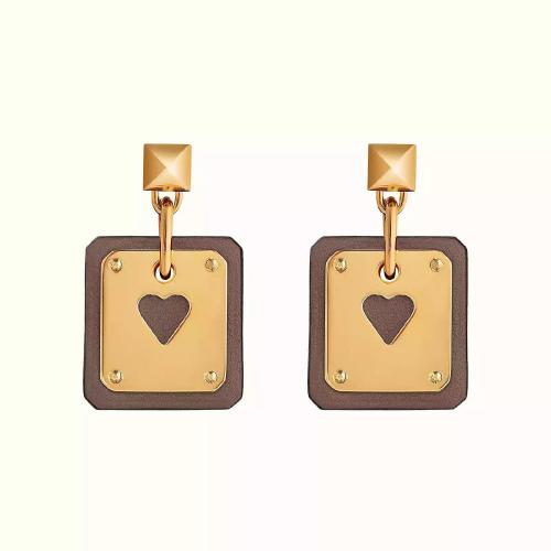 HERMES爱马仕 22年秋冬 女士 耳环 Boucles d%26s;oreilles As de Coeur H081864CC18