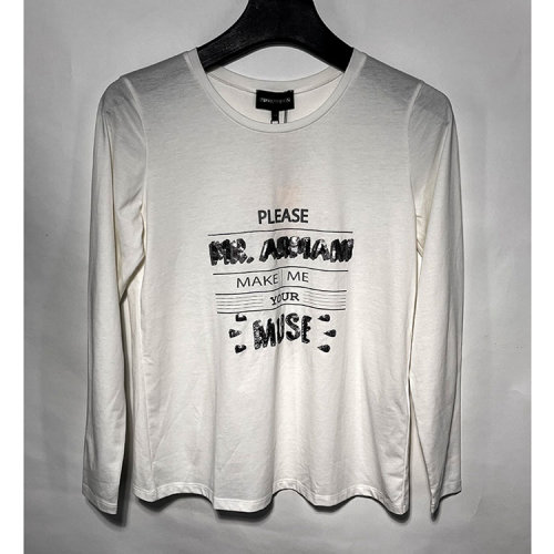 Emporio Armani/安普里奥阿玛尼 白色女士长袖T恤