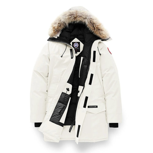 CANADA GOOSE/加拿大鹅   LANGFORD COUPE FUSION系列 男士黎明之光白色连帽毛边防风派克大衣2062MA-LA