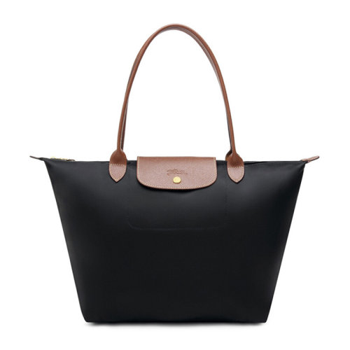 Longchamp/珑骧 Le Pliage系列 女士黑色尼龙大号长柄可折叠手提包单肩包饺子包女包 1899089001