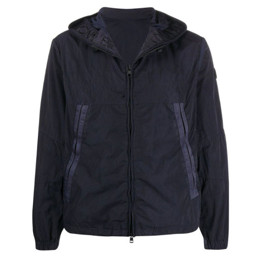 Moncler/蒙克莱 蒙口 男装 品牌字母深蓝色尼龙男士连帽风衣 1A7006053705743