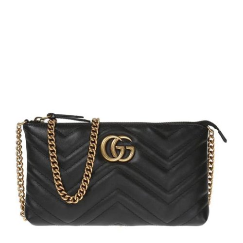 GUCCI/古驰 GGMarmont系列 女士牛皮绗缝迷你链条单肩斜挎包