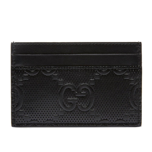 GUCCI/古驰 男士黑色双G压花皮革卡片夹名片夹6255641W3AN1000