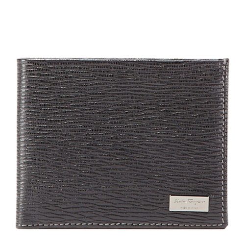 Salvatore Ferragamo/菲拉格慕 男士黑色牛皮对折短款钱包钱夹 667069-351314