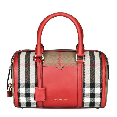 BURBERRY/博柏利 保龄球包系列女士拼接撞色中号手提包水桶包女包 3903912