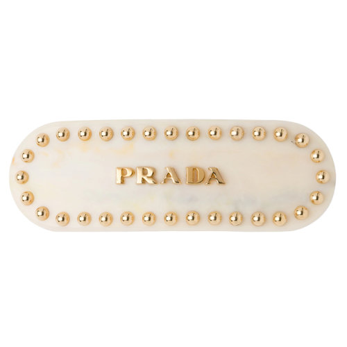 PRADA/普拉达 新款 女士象牙色金属徽标发夹1IF042_2CD0_F0304