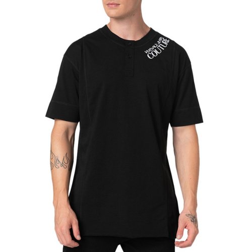  VERSACE JEANS COUTURE 男士黑色棉质短袖T恤 B3GVB7DE 30377 899 PLFSX