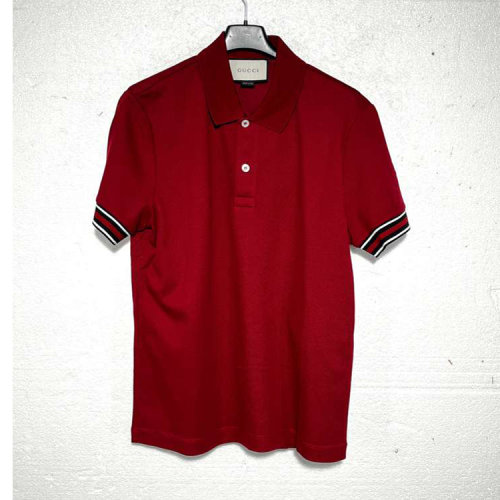 GUCCI/古驰 红色男士短袖POLO衫