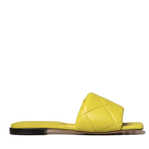 Bottega Veneta/葆蝶家   百搭 女士黑色皮革拼接凉拖拖鞋 639940VBP301000