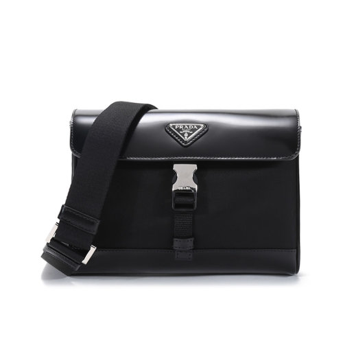 PRADA/普拉达  男士Re-Nylon再生尼龙/皮革单肩斜挎包手拿包腰包 2VD044 789