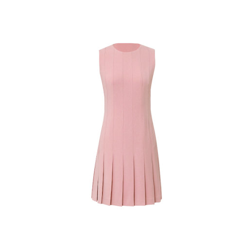 GeleiStory/GeleiStory 夏季新款 清新优雅三醋酸连衣裙女夏季收腰显瘦气质休闲无袖百褶裙 女士连衣裙