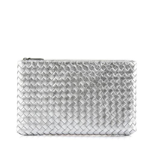 Bottega Veneta/葆蝶家 男士蓝色小羊皮手拿包 256400V00414037