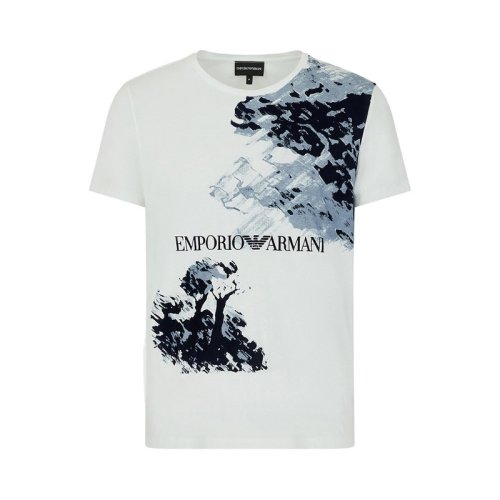  Emporio Armani/安普里奥阿玛尼 男士白色棉质短袖T恤 6K1T6P 1JQ4Z 0100 PLFSX
