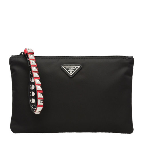 PRADA/普拉达 女士黑色徽标手拿包钱包腕包女包 1NA020-2BYB-F0D9A（99新S级未使用）
