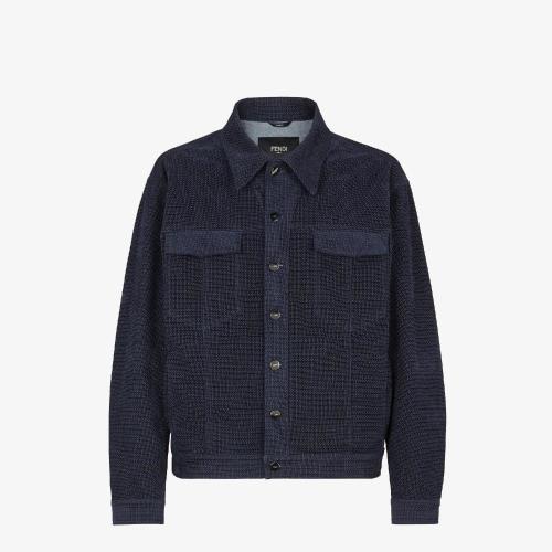  FENDI芬迪 22年春夏 男士 夹克 蓝色牛仔夹克 FW0428AGZUF0QG0