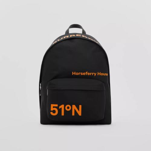  BURBERRY 22年秋冬 男士 坐标印花尼龙双肩包 80648571