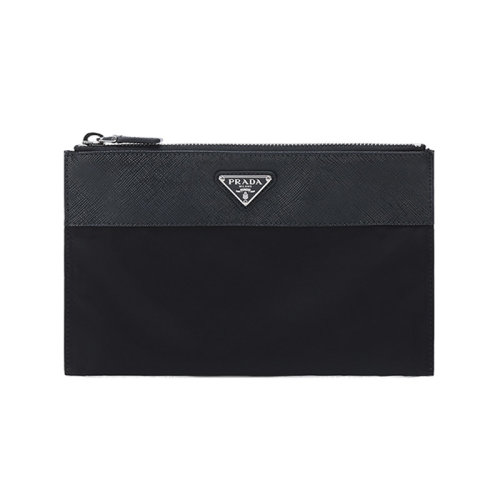 PRADA/普拉达  男士Re-Nylon再生尼龙/皮革手拿包 2MB032 2DMH