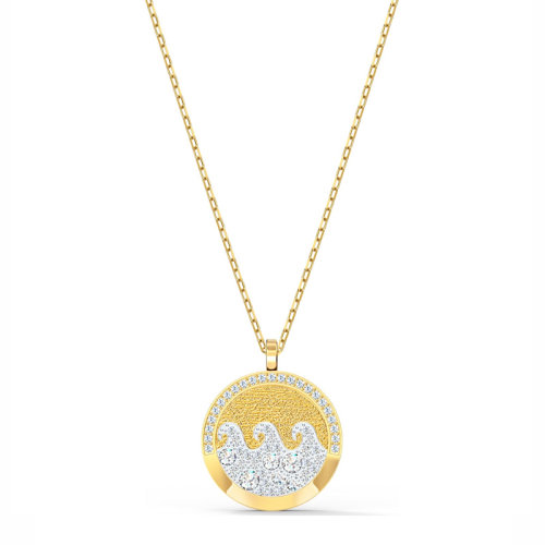 Swarovski/施华洛世奇 女士金色仿水晶波浪图案链锁骨链吊坠 5514494