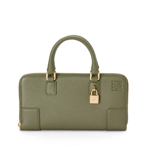 LOEWE/罗意威 22新款Amazona系列 女士鳄梨绿色纳帕小牛皮金属挂锁装饰单肩斜挎手提包C039U10X01-3949