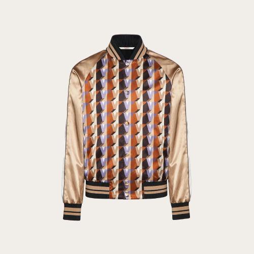  VALENTINO华伦天奴 22年秋冬 男士 夹克 BOMBER EN VISCOSE ET COTON A_VEC IMPRIMé 3DREAM V