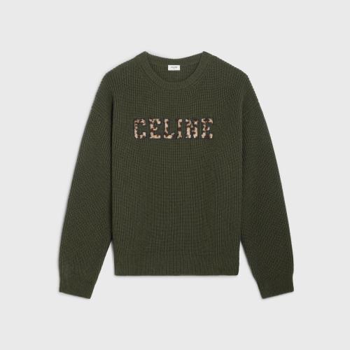  CELINE赛琳思琳 22年秋冬 男士 针织衫 CELINE罗纹羊毛超大套头衫 2AB97650S.15KH