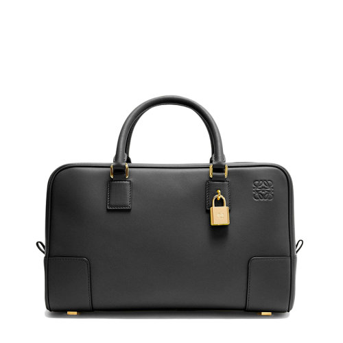 LOEWE/罗意威 21新款Amazona 28系列 女士黑色纳帕小牛皮挂锁装饰手提斜挎单肩包0010623791