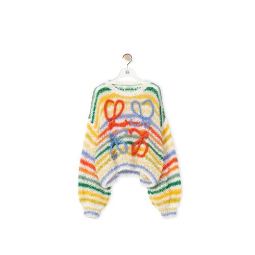  LOEWE罗意威 22年秋冬 女士 针织衫 Stripe sweater in mohair S359Y14KAA-2016