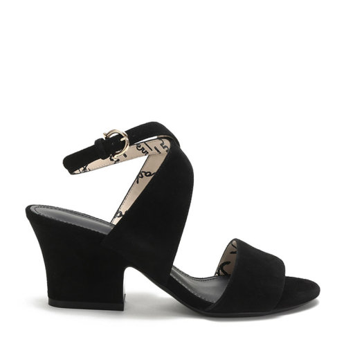 SalvatoreFerragamo/菲拉格慕 女士SHEENA系列 绒面皮革高跟凉鞋 0724738