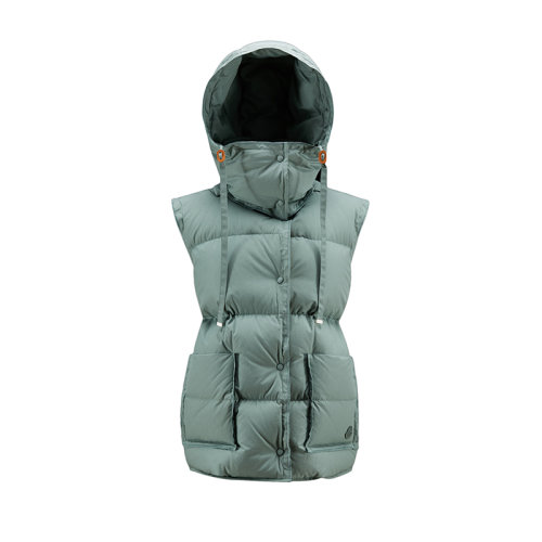 Moncler/蒙克莱 22年秋冬新款 Batty系列 女士铜绿色纯棉羽绒马甲H20941A00007M200381D