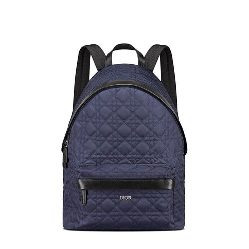 DIOR/迪奥 22春夏新款 儿童款海军蓝色帆布藤格纹双肩背包M1523PTMC_M47Q