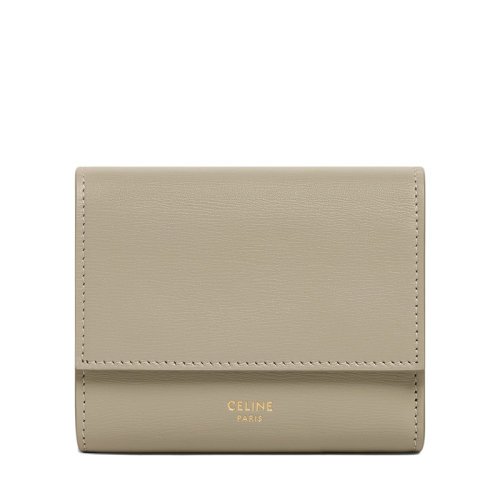 CELINE/赛琳 女士小号灰绿色光滑小牛皮短款小巧钱包10B573CQP.31GC