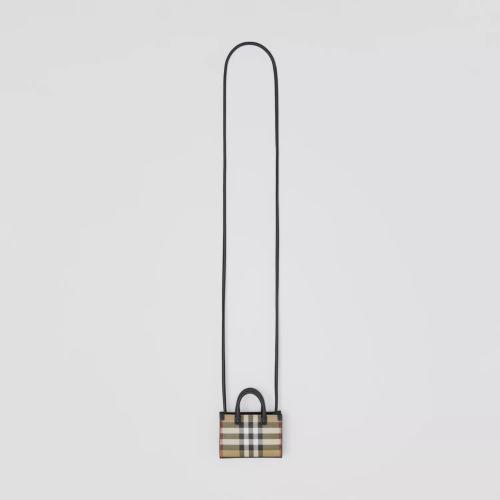  BURBERRY 22年秋冬 男士 Vintage 格纹拼皮革迷你包 80589311