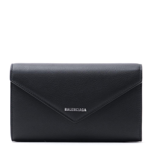 Balenciaga 巴黎世家  女士黑色牛皮信封包手拿包钱包