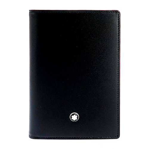 MontBlanc/万宝龙 大班系列 男士黑色牛皮简约短款折叠钱夹名片夹卡包 14108