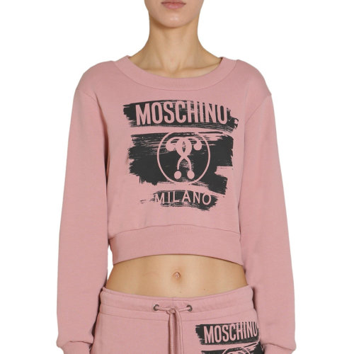 MOSCHINO/莫斯奇诺  女装 服装 圆领棉质图案印花长袖 女卫衣  EA17105527