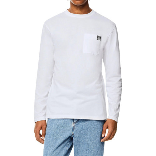 LOEWE/罗意威 22年秋冬新款 男士白色纯棉Anagram Logo刺绣T恤H526Y24J04-2100