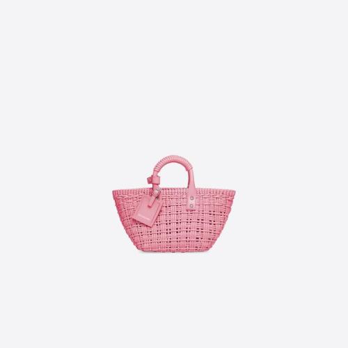  BALENCIAGA巴黎世家 22年秋冬 女士 手提包 Womens Bistro Xs Basket With Strap in Light Pin