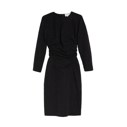 MaxMara/麦丝玛拉 22年早春新款 OCCHIO系列 女士黑色纱棉混纺花卉图案提花泡泡连衣裙2221152706003