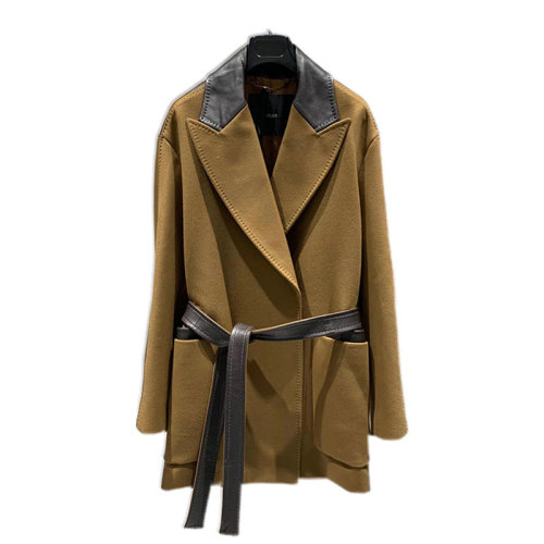 MaxMara/麦丝玛拉 女士焦糖色羊毛大衣 Mina 014