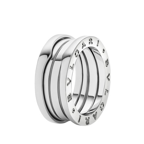 BVLGARI/宝格丽 B.zero1系列 18K金白金 弹簧宽版戒指  323526