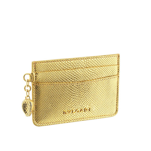 BVLGARI/宝格丽 特别版本Serpenti Forever 金色karung制成搭配金色蛇头名片夹 290504